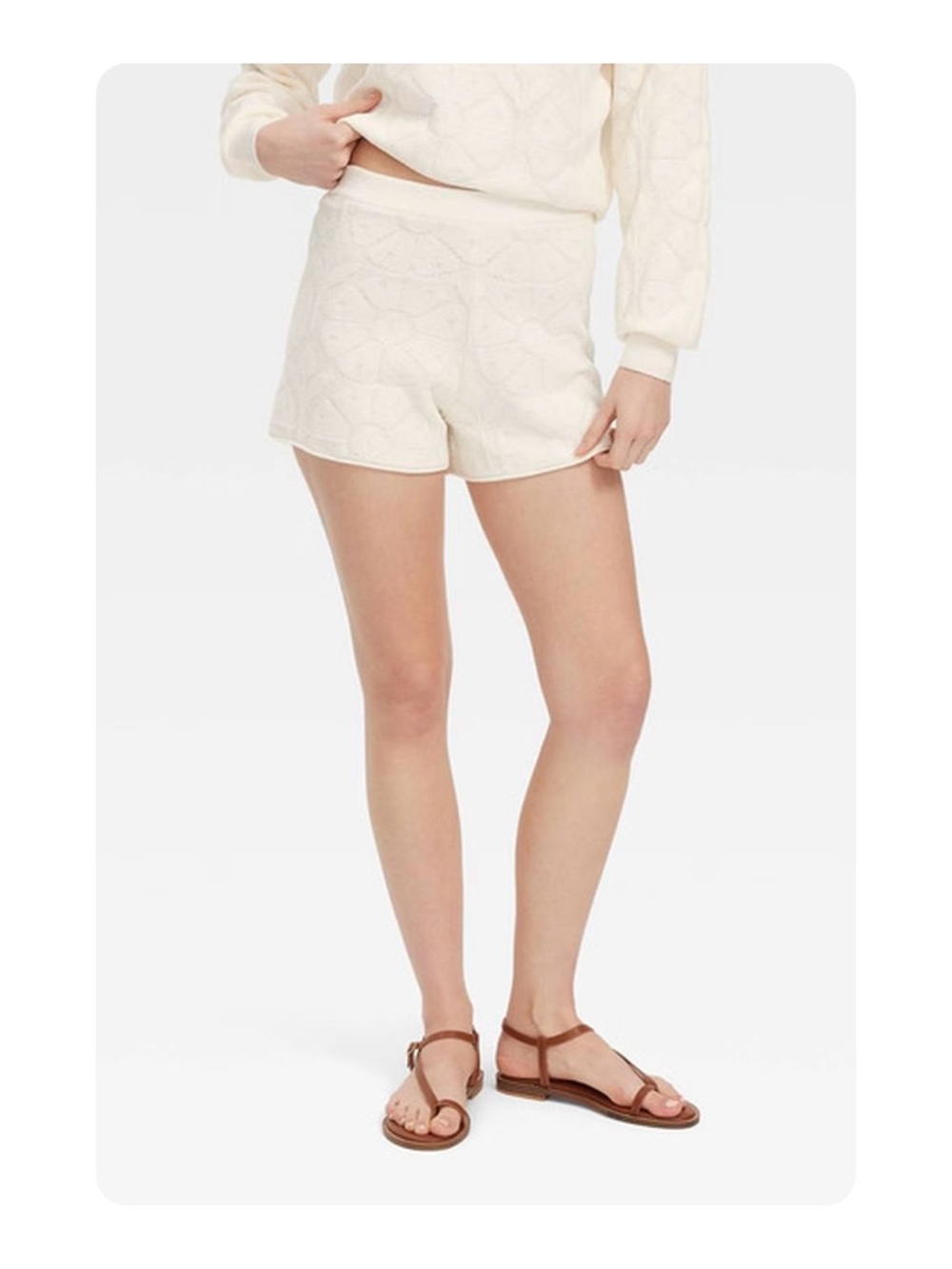 ★ Roller Rabbit x Target Elevated Basic Cottagecore Casual Cozy Shorts Cream S ★